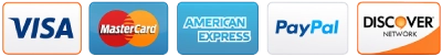Visa MasterCard Amex PayPal Discover accepted